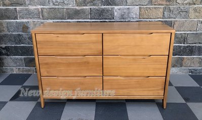 【N D Furniture】台南在地家具-日式風味檜木半實木柚木色120cm六斗櫃/櫥櫃/收納櫃WB