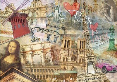 法國進口 Nathan 1500片拼圖 大都會 巴黎 裝飾畫 插畫 海報 桌遊 Paris Metropolitan Jigsaw Puzzle