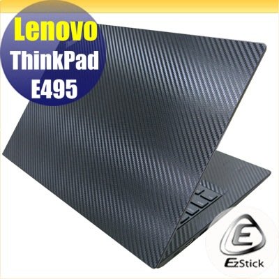 【Ezstick】Lenovo ThinkPad E495 黑色立體紋機身貼 (含上蓋貼、鍵盤週圍貼) DIY包膜
