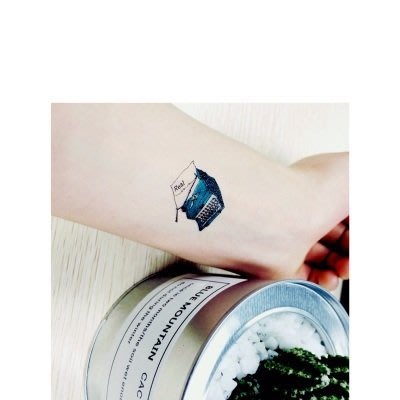【萌古屋】復古打字機 - 男女防水紋身貼紙原宿刺青貼紙K43