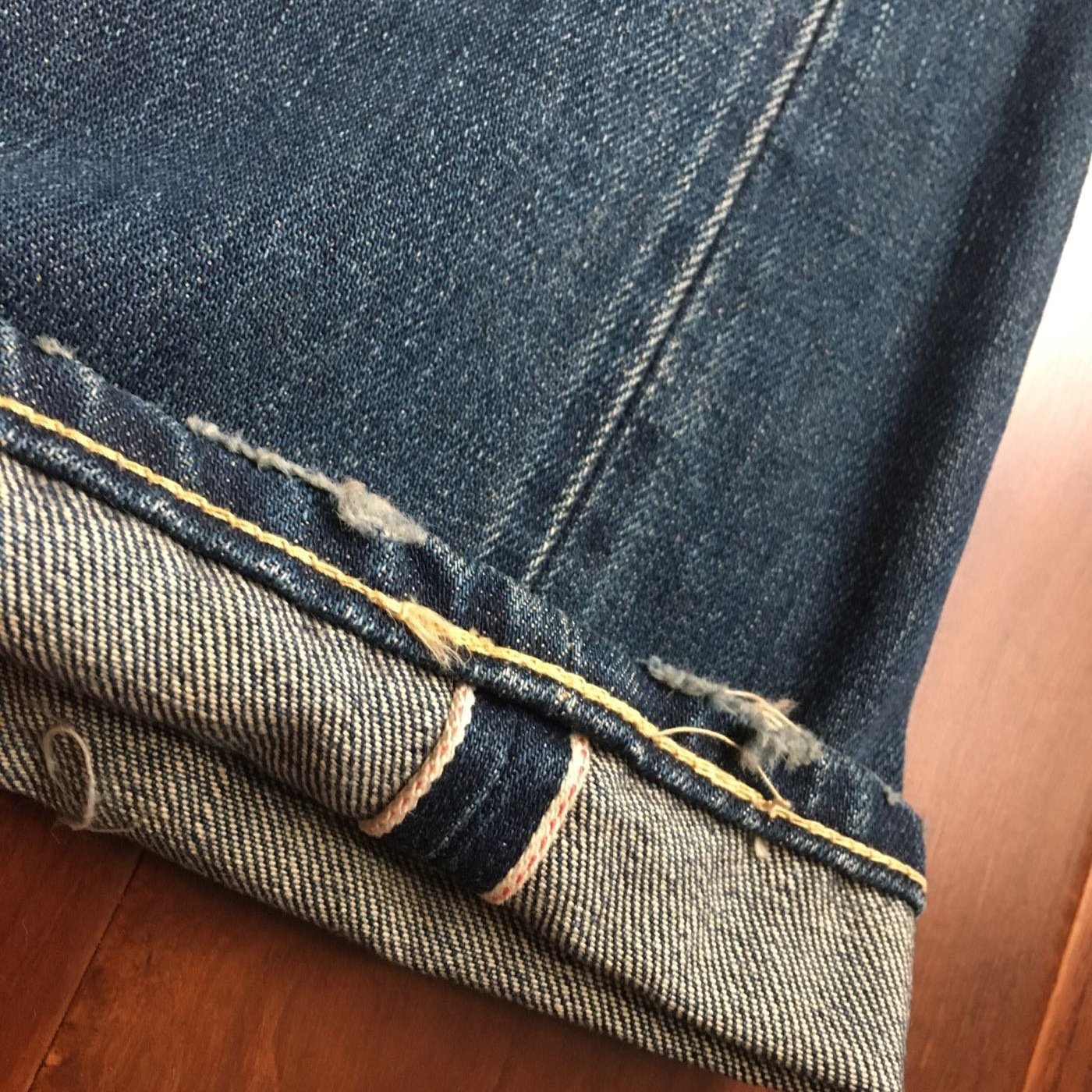 拍賣唯一LEVIS Levi's LVC BIG E 66501-0047 水洗刷紋超正牛仔褲赤耳大