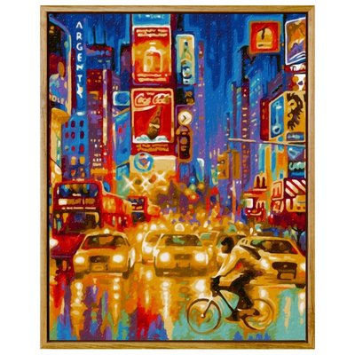促銷打折diy數字油畫 風景人物抽象客廳臥室大幅手繪畫 紐約時代廣場神奇悠悠
