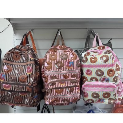 ☆ 現貨 日本品牌SIFFLER 甜甜圈圖案 後背包 旅遊 收納 可折疊收納 可套行李箱拉桿