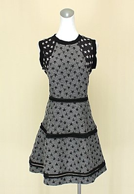 貞新二手衣 LORANZO ROMANZA 品牌 黑色圓領無袖棉質洋裝M(36號)(32776)
