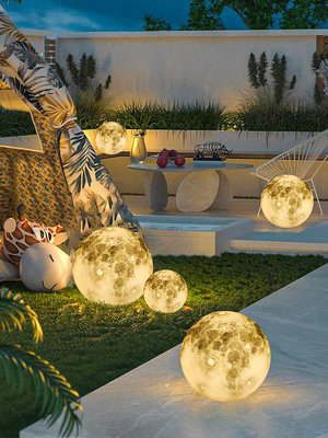 新款特惠*戶外月球燈超大太陽能庭院草坪月亮燈櫥窗造景布置商場露營裝飾燈#阿英特價