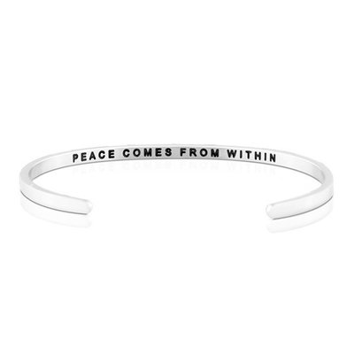 MANTRABAND Peace Comes From Within 寧靜來自內心銀色手環