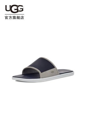 下殺 免運 精品 正品 促銷 UGG2022夏季男士涼鞋一字沙灘舒適休閑平底簡約拖鞋 1124900