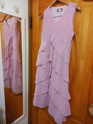 46 粉紅系氣質雪紡洋裝