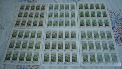 特72-十二月令圖古畫郵票版張,12全,挺版無折,原膠台灣上品.