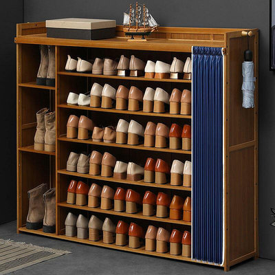 生活居家雜貨鞋柜簡易多層實木家具鞋架子家用門口防塵玄關收納架儲物現代簡約~定金