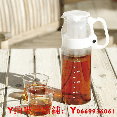 日本iwaki大容量冷水壺玻璃耐高溫涼水壺冷萃壺茶壺泡茶家用1.3L