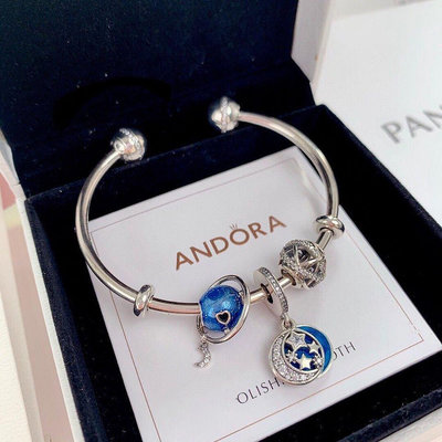 【現貨精選】Pandora 潘朵拉 手鏈女S925純銀璀璨星河系列星月吊墜時尚簡約手鐲送情人禮物