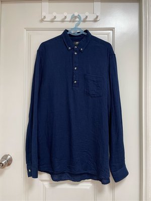 H&M 藍 棉質罩衫 M號 175/100A 二手美品