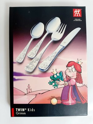 絕版品德國雙人牌 格林童話兒童餐具組 青蛙王子 兒童學習餐具 型號07010-210-0 材質18/10  316不鏽鋼