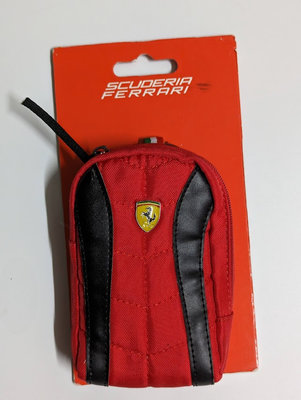 國外帶回 絕版 Ferrari 法拉利 正版 周邊商品 紅黑色 手機袋 零錢包 功能 可當 證件 掛包 小物 隨身 腰包