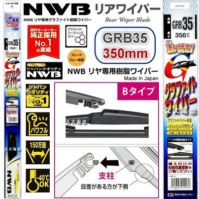 【可超取】日本 NWB 後窗雨刷 GRB系列 14吋 原廠後窗雨刷 後擋玻璃雨刷 圓頭後雨刷 GRB35