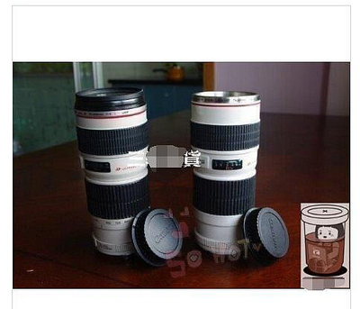 創意鏡頭杯 佳能canon EF 70-200mm 4L 小小白 鏡頭杯子 創意單反鏡頭杯不銹鋼水杯辦公室咖啡杯