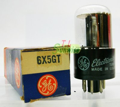 ︽NO:6510 美國 GE 6X5 GT ( 6AX5 ; 6U5C ; 中國 6Z5P 升級管 ) NIB 真空管