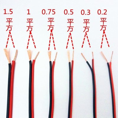 紅黑線包郵純銅2芯電線纜雙色并線平行線電源線喇叭音響~特價