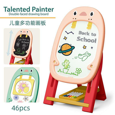 直銷兒童雙面磁性畫板企鵝支架式畫寫板可擦寫字板涂鴉繪畫架畫板