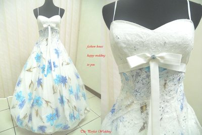 【時尚屋婚紗禮服】米白蕾絲彩繪水鑽設計師浪漫公主造型款《二手禮服》～Ｗ４６０(歡迎預約試穿)