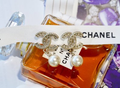Chanel A86506 earrings 大水鑽 CC 耳環珍珠墬飾