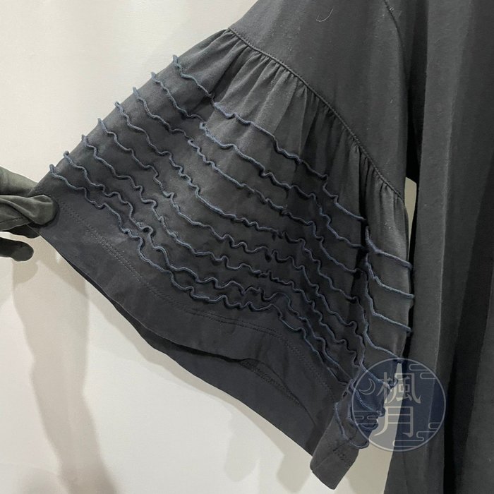 BRAND楓月 SEE BY CHLOE 黑蛋糕袖上衣 #L 女裝 造型上衣 造型袖 百搭 100%棉