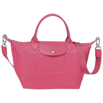 Longchamp Le Pliage neo 系列 厚尼龍短把手提斜背兩用水餃包 粉紅 pink S號短帶