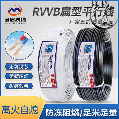 純銅國標電線RVVB2芯 2.5 4平方家用電器照明樓體亮化護套線二芯