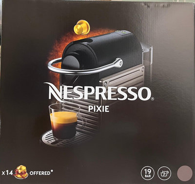 【Nespresso】膠囊咖啡機 Pixie鈦金屬 # C61 產地:瑞士(贈咖啡組)C61/PIXIE系列家用商用意式濃縮膠囊咖啡機[快速出貨]