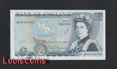 【Louis Coins】B1016-GREAT BRITAIN-ND (1971-1991)英國紙幣,5 Pounds