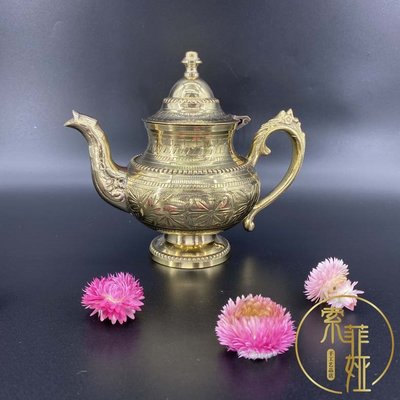 茶壺印度銅壺奶茶壺手工茶具餐具銅加厚水壺特色工藝品阿拉丁壺~優惠價