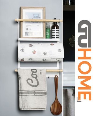 GUhome 創意磁吸冰箱置物架 手工 北歐 冰箱 掛架 鐵藝 廚房 磁性 側壁 收納架 捲紙架 保鮮袋 置物架 免安裝