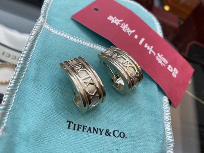 ☆最愛二手精品☆ Tiffany&Co 925 純銀羅馬數字針式耳環 XD5502