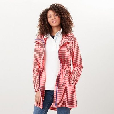 Miolla 英國品牌Joules 紅白條紋藍色貝殼星星防風防水薄款腰間繫帶風衣/外套