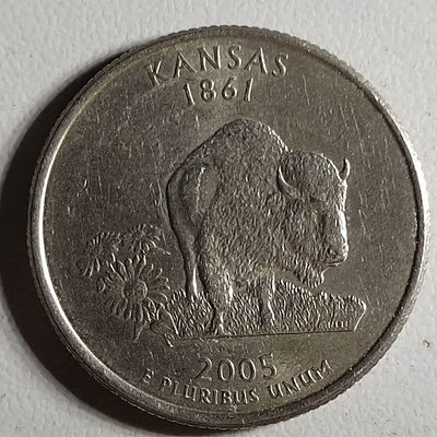美、2005年25美分堪薩斯州州幣紀念幣硬幣外國錢幣公園幣22804