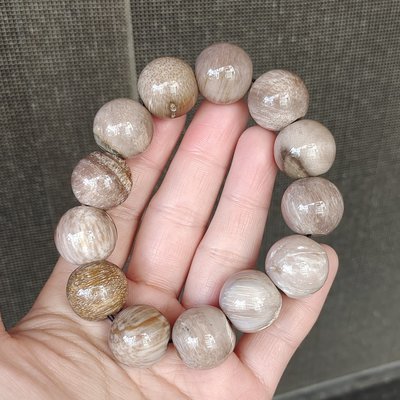 《瑜坊》天然樹化玉 木化石 木化玉 手珠 NO.15 約 16 mm ✽ 13 顆