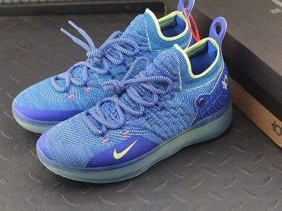 Nike Zoom KD11 EP 飛織中幫籃球鞋“彩寶藍熒光綠”AO2605-900