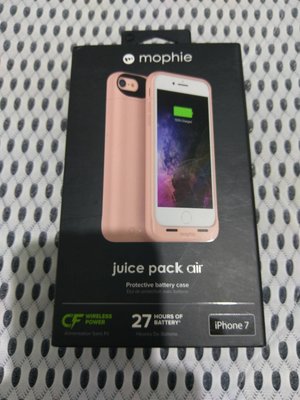 先創公司貨 玫瑰金 mophie juice pack air iPhone 7 MFi/ Qi 無線充電保護背蓋