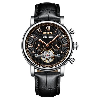 男士手錶 KINYUED跨境爆款鏤空商務時尚全自動多功能機械機芯手錶