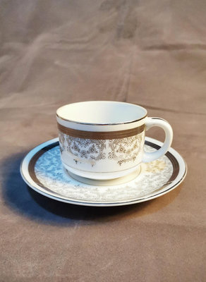 日本進口歐洲骨瓷重工描銀回流咖啡杯紅茶杯下午茶