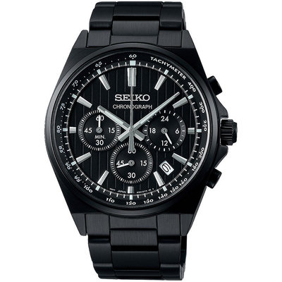 SEIKO 精工 CS系列 條紋面盤設計 計時腕錶-41mm(8T63-01T0SD/SBTR037J)