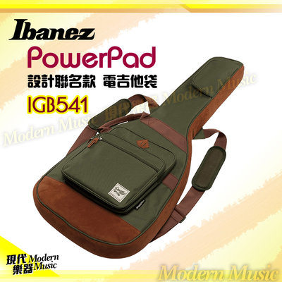 【現代樂器】Ibanez PowerPAD 設計師聯名款電吉他袋 IGB541 MGN 軍綠色 休閒款gig厚袋 背袋