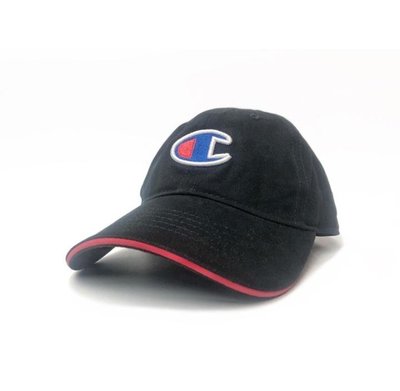 全新正品 美國champion時尚老帽 棒球帽 電繡logo 後扣環式 方便調整 黑色
