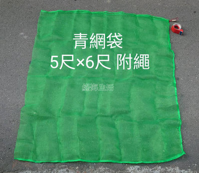 【綠海生活】16目 青網袋( 5尺*6尺,約152*170cm 附繩) 網袋 資源回收袋 防蟲網 保特瓶回收袋 回收網袋