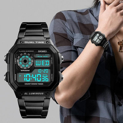 【電子發票＋費】時刻美 SKMEI 1335 方形 電子錶 復古 運動表 防水電子錶 學生表 潛水錶 手錶 男表