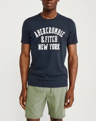 A&F Abercrombie & Fitch 麋鹿 刺繡 貼布 logo 短T