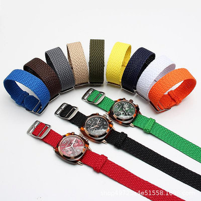 代用錶帶 彩色NATO尼龍錶帶 男女時尚運動透氣錶帶20mm適配潮牌BRISTON錶帶