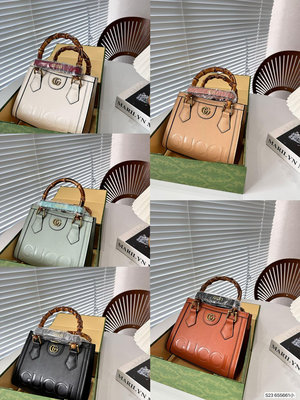 【二手包包】小號  酷奇 竹節手提Gucci  Diana購物袋 最新系列，這個款復古韻味特別濃， 內里上身NO183882