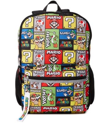 現貨 美國帶回 Super Mario 超級瑪利兄弟 滿版馬力歐 任天堂 孩童後背包 書包 遠足包 生日禮 開學禮